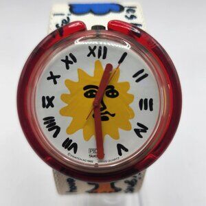 Swatch Watch Pop Quartz Original‎ Strap Working Vintage 1992 Sun Playful Swiss
